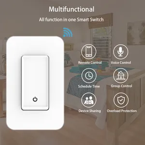 Interruptor de luz de pared eléctrico inteligente, enchufe de pared con WiFi, estándar US, Alexa, Google Home, 100V-120V - Product Image 2
