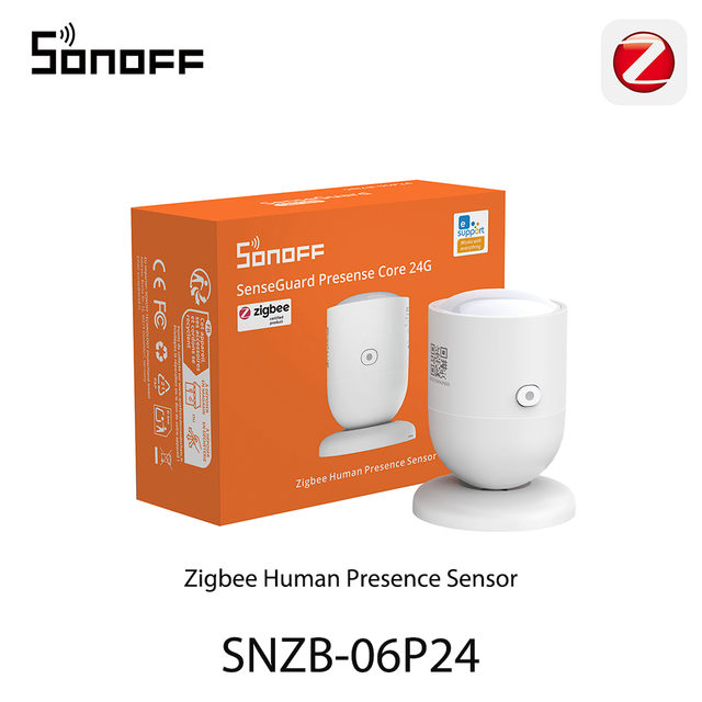 SONOFF SNZB-06P24 Sense Guard Presence Core 24G Zigbee Human Presence Sensor 24GHz mmWave Radar Via Matter Works With Apple Home