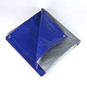 <span class=keywords><strong>Bâche</strong></span> de <span class=keywords><strong>remorque</strong></span> de voiture double bleu argenté PE recyclé clair bon marché - Product Image 4