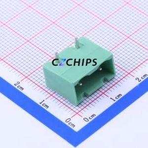 1766233 Plug-in Terminal Block Bent Lead Through Hole,P=7.62mm Connector Board-to-Board / Socket - Closed 1x2P 7.62mm Green - Product Image 1