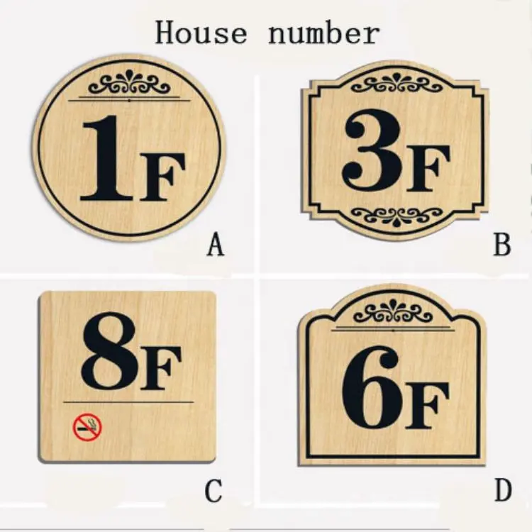 Ahşap oda numarası tabela, zemin tabela, UV baskılı desenler ve herhangi bir yer için uygun metin
