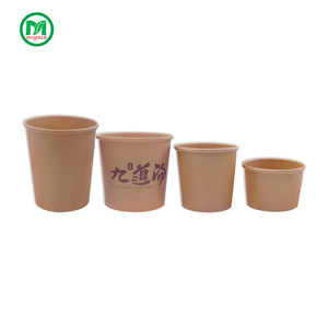 Emballage à <span class=keywords><strong>emporter</strong></span> en papier Kraft, Logo personnalisé 16oz 26oz 32oz, tasse à <span class=keywords><strong>soupe</strong></span>, pour pâtes de riz, pièces - Product Image 3