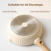 Ensemble de casseroles antiadhésives en céramique marbrée, revêtement non toxique, compatible lave-vaisselle, articles ménagers, vente en gros, OEM, marque privée