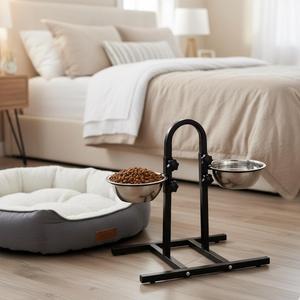 Doppia ciotola in acciaio inox per animali domestici con altezza regolabile per cani e gatti - Product Image 2