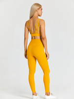 Couleur néon Logo personnalisé Sports chauds ensemble de costumes de sport femmes Fitness entraînement 2 pièces ensemble Gym Yoga vêtements