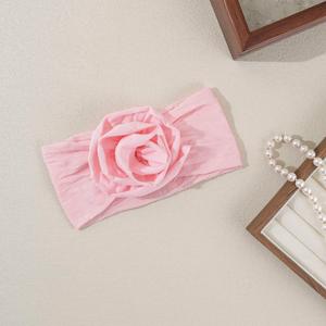 प्यारे बच्चे लड़की बच्चों के लिए रंगीन नायलॉन फूल लोचदार हेयर हेडबैंड थोक कपड़े पुष्प बाल सहायक उपकरण - Product Image 6