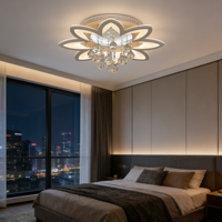 Plafonnier LED moderne JACKSUN pour la maison, en acrylique et cristal, lumière tricolore, lampe de plafond à intensité variable 20'' avec télécommande pour chambre à coucher
