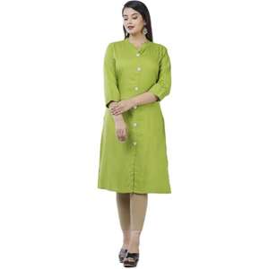 Nuevo y Elegante Salwar Kurtis Recto de Rayón para Mujer, Verde, Antiarrugas, Conjunto para Fiesta y Festival, Venta en Línea, Ropa India y Pakistaní - Product Image 1