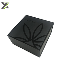 Gobelets à café biodégradables personnalisés avec logo UV, tasses pliables, boîtes cadeaux en carton noir mat avec laminage magnétique mat