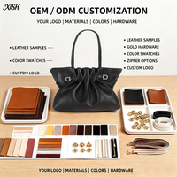 Sac fourre-tout minimaliste en cuir véritable froncé XISHANG pour femme, personnalisable avec logo et couleur, idéal pour les marques de mode