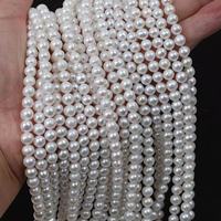 Perles de culture d'eau douce semi-finies, naturelles, blanches, presque rondes, 7-8mm 8-9mm, pour la fabrication de colliers, bracelets et bijoux