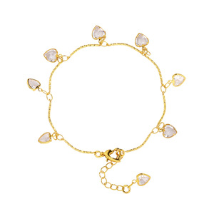 Accesorios de Alta Gama para Pulseras y Collares, Chapados en Cobre con Oro de 14K y Circonita, Diseño de Corazón, Estilo Hip Hop, Venta al Por Mayor - Product Image 5