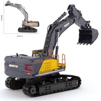 Excavadora RC Huina 1592 2022, 2.4G 1:14, Camiones RC Grandes, Excavadora de Simulación, Modelo de Vehículo de 22 Canales, Juguetes de Pasatiempo para Niños