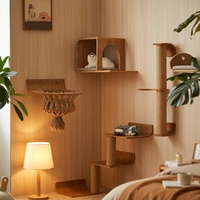 Meubles pour chats en bois massif sur mesure, système d'escalade pour chats, arbre à chat mural, design moderne pour la maison