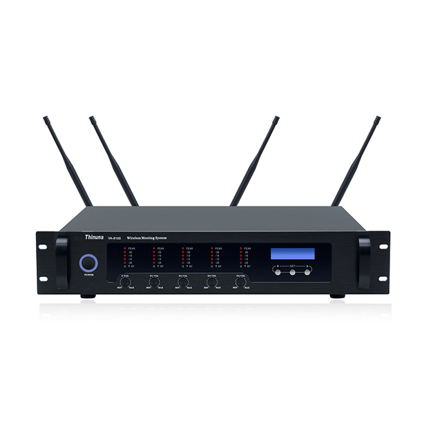 Thinuna VA-8100 Flexible Discussion Wireless Meeting UHF Digital Gooseneck Chairs Unit Conference System Microphones Host