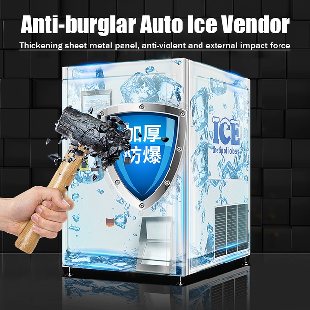 Factory Price Customization Auto Ice Vending Machine Pressure Vessel RO Water Refilling Station Self-service Ice Bag Packing