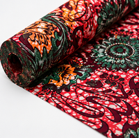 Kain Twill Ankara Wax Print Glitter Emas Grosir 100% Poliester Kain Batik Afrika Motif Bunga Merah untuk Wanita dan Anak Perempuan