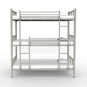 Cheap price metal steel furniture 3 tier adult kids triple bunk bed