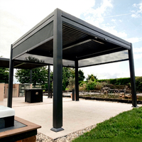 Toit bioclimatique motorisé rétractable en aluminium robuste avec garantie de 15 ans, imperméable pour jardin, cour et terrasse