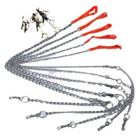 Correa de Cadena para Perro Cromada Anti-Mordidas con Collar a Juego, 160cm, Correa Metálica Resistente para Pasear Mascotas, para Perros Medianos y Grandes