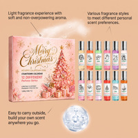 Calendrier de l'Avent de Noël, coffret cadeau de parfum Eau de Toilette, 12 parfums différents en roll-on 10ml*12, parfum longue durée pour femmes