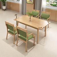 Table et chaises pliantes modernes en bois pour personnes âgées, 4 places, idéales pour hôtels, appartements et maisons de retraite - Offre Spéciale