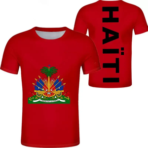 โรงงานโดยตรงเฮติธงพิมพ์เสื้อยืดสําหรับชายขายส่งราคาชายฤดูร้อนแขนสั้นพิมพ์ตามความต้องการเสื้อTeeสวมใส่สบายๆ - Product Image 1