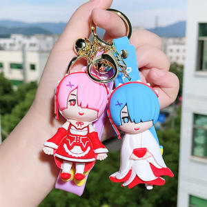 4 Desain Baru Gantungan Kunci PVC Ram Puffy, Gantungan Kunci Custom Lucu <span class=keywords><strong>Rem</strong></span> Emilia, Gantungan Kunci Tas Sekolah, Tas Mobil, Anime Kartun 3D Karet - Product Image 5