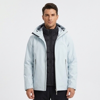 Veste unisexe premium 3-en-1 respirante, imperméable, grande taille, écologique, fermeture éclair, coutures thermocollées 3 couches pour les sports de plein air