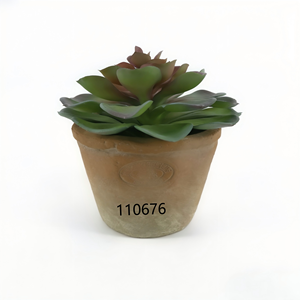 Suculenta Artificial Echeveria en Maceta de Terracota Envejecida, Planta Artificial con Hojas de Suculenta para Decoración Rústica del Hogar <span class=keywords><strong>y</strong></span> Jardín - Product Image 1