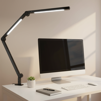 Lampe de table moderne à double source lumineuse avec télécommande, lampe de bureau LED flexible pour l'étude, lampe de lecture électrique simple pour salle de lecture