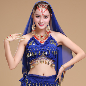 Jh649 Ensemble de costumes de danse du ventre indienne pour femmes <span class=keywords><strong>Bollywood</strong></span> Stage Performance Chiffon Top Dress Belt Belly Dance - Product Image 5