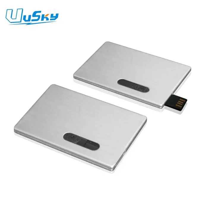Metall-visitenkarte usb-flash-speicher usb-stick 2.0 4 gb 128 gb anpassbarer speicher pendrive großhandel kreditkarte speicher stick