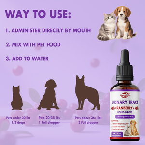 Complément alimentaire pour la santé de la vessie urinaire, marque privée OEM, gouttes à la canneberge pour chiens et chats, soin des infections urinaires chez les animaux de compagnie - Product Image 4