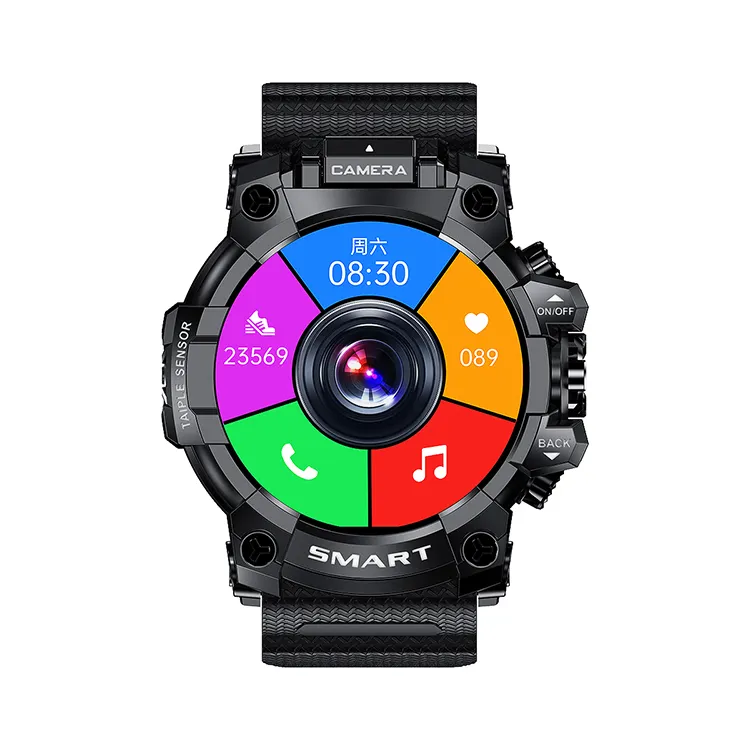 Q999 1.6inch 4+64G full screen Heart rate blood oxygen flip camera Quad core 4G nano sim card android 9.0 GPS smart watch phone