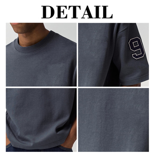 Camiseta KingSen personalizada, transpirable, de 300 g/m², extragrande, para hombre, con lavado ácido, logotipo bordado, estilo urbano. - Product Image 6