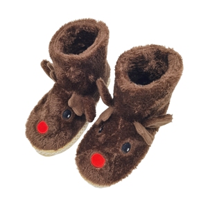 Chaussettes antidérapantes mi-tube pour nouveau-né automne et hiver épaissie éponge dessin animé chaussettes de Noël pantoufles de sol pour bébé - Product Image 1