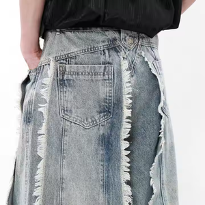 جينز فضفاض بالأسى من الشركة المصنعة الأصلية مخصص جودة عالية ملابس الشوارع خمر اقتصاص الرجال المتعثرة غسل الجينز البضائع - Product Image 4