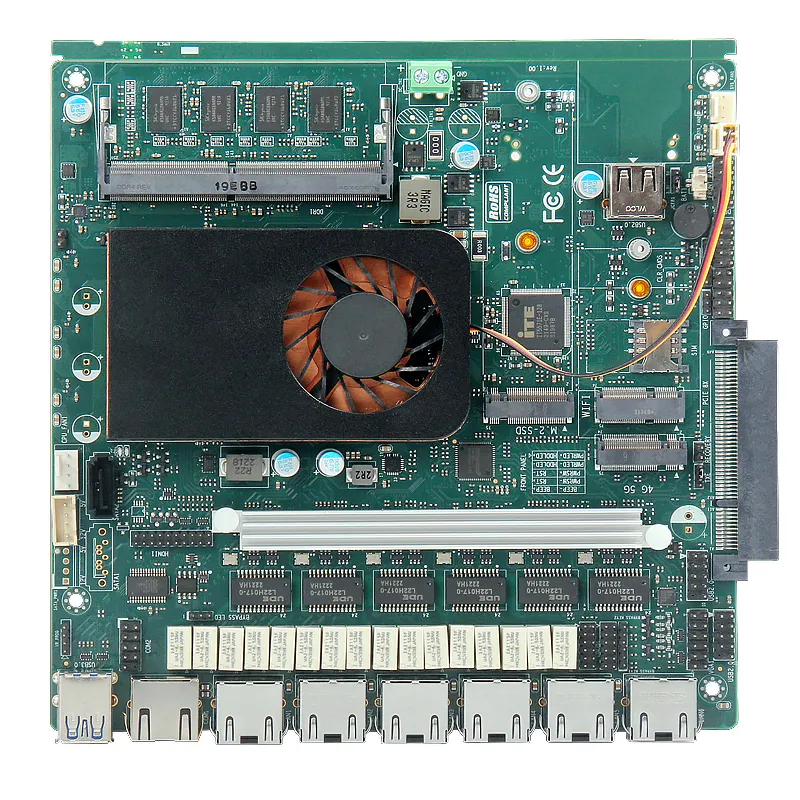 Intel Core I5/i7 Embedded Motherboard 17x17cm 6*LAN 2*USB PCIE X 8 Industrial PC Motherboard With TPM2.0