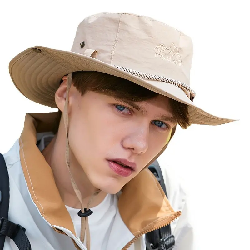 Nouveau style chapeau alpin à la mode en plein air crème solaire escalade chapeaux de seau de haute qualité pour hommes