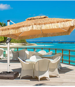 <span class=keywords><strong>Parasol</strong></span> d'extérieur avec design de toit en chaume simulé, structure en aluminium, imperméable, pour hôtel, cour, loisirs en plein air, <span class=keywords><strong>3m</strong></span> - Product Image 1