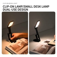 Lampe de lecture LED rechargeable à clipser, lampe de livre portable pliable, lampe de bureau pour la lecture au lit, protection des yeux