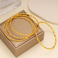 G4250 Vente en gros de bracelets torsadés classiques plaqués or Bijoux de mariage fins pour femmes Cadeau