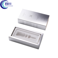 Caja de Regalo de Papel Plateado al por Mayor con Logotipo Impreso en Lámina y Blíster para Perfumes, Aceites, Péptidos y Productos Cosméticos