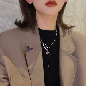สร้อยคอเงินแท้ S925 ลายดาว ความยาว 45.5 ซม. สร้อยจี้แฟชั่นสำหรับผู้หญิง ดีไซน์เก๋ไก๋สไตล์อินเทรนด์ - Product Image 1