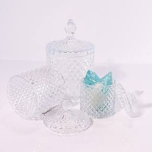 Tarro de vela de cristal grueso de 10OZ con tapa Artículo de decoración de baño elegante - Product Image 4