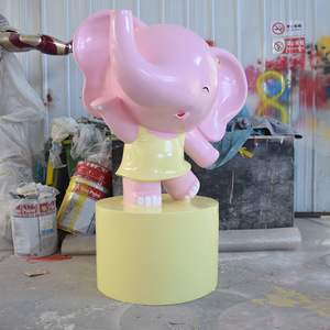 Jiahua Cartoon <b>Elephant</b> Fiberglass Outdoor <b>Decoration</b> Figure Floor Mount Animal Sculpture - Product Image 4