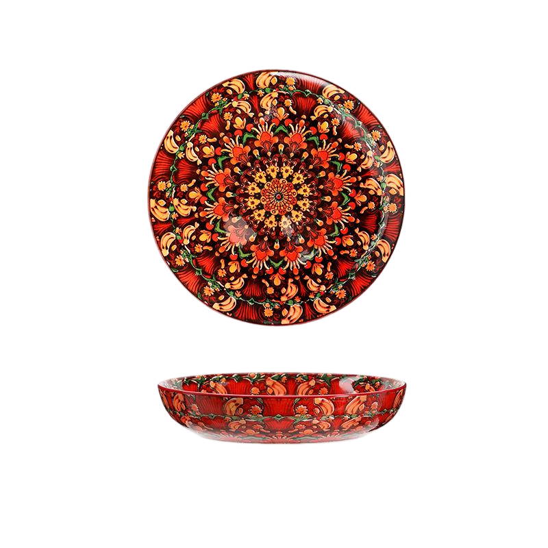 Red 8.5-inch deep plate