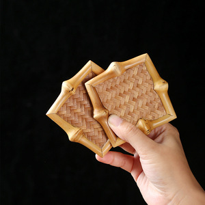 Bamboo Woven <b>Teacup</b> Coasters Heat Insulation Mats Chinese Style Tea Room Kung Fu Tea Set Accessories - Product Image 1
