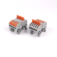 Connecteur de câblage rapide 5 entrées 5 sorties à ressort, bornes de connexion rapide, blocs de jonction sur rail DIN pour LED